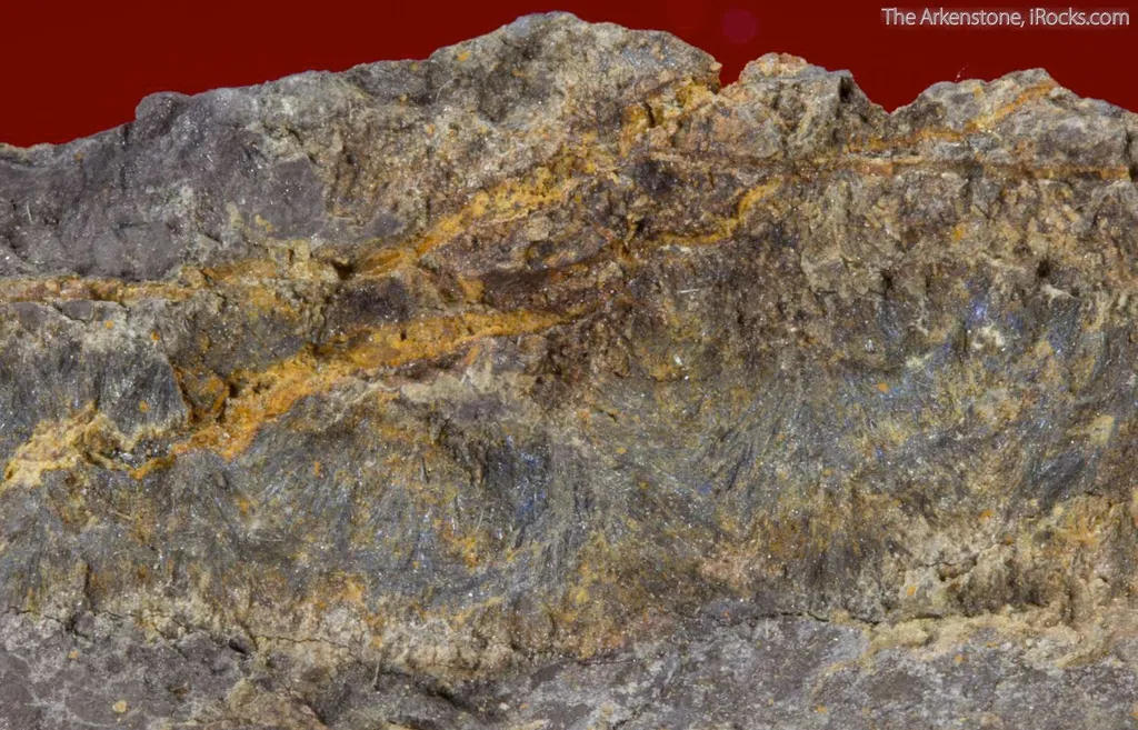 Suredaite (type locality) with Wurtzite, Sphalerite, Pyrite, and Coiraite (?) image