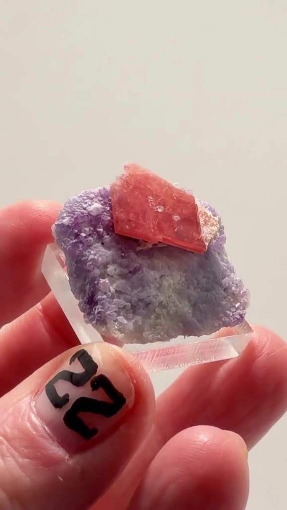 SWEET HOME PERFECTION — Rhodochrosite ON Fluorite image