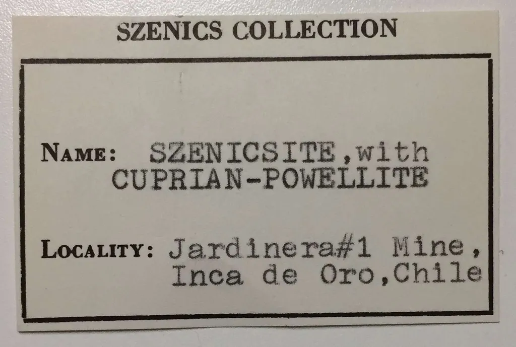Szenicsite (TYPE LOCALITY) ex. Szenics Coll. - image 6