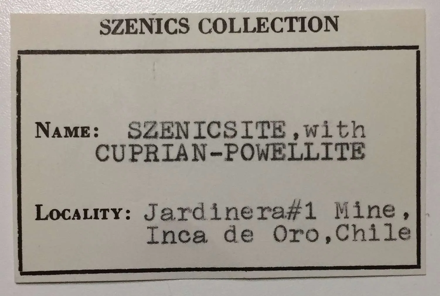 Szenicsite (TYPE LOCALITY) ex. Szenics Coll. - image 6