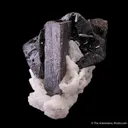 Tantalite-(Fe) with Cassiterite on Albite - image 5