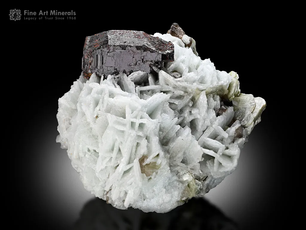 Tantalite-(Mn) with Cleavelandite from Afghanistan image
