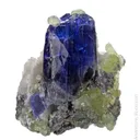 Tanzanite on Prehnite and Graphite - image 1