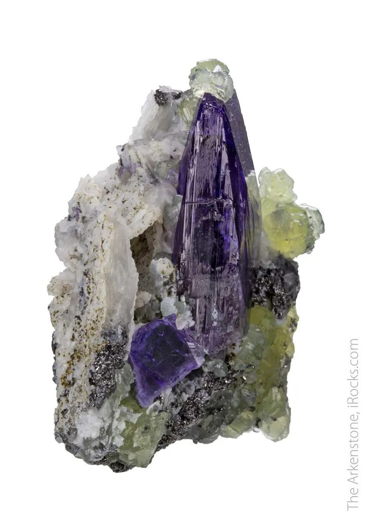 Tanzanite on Prehnite and Graphite - image 4