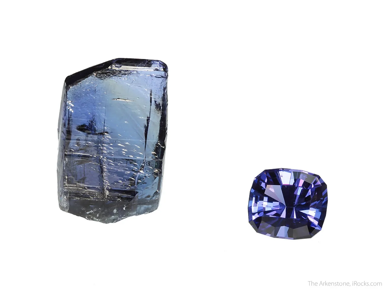 Tanzanite (rough and cut set) - image 1