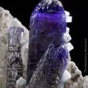 Tanzanite with Prehnite on Calcite - image 2