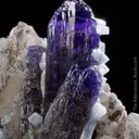 Tanzanite with Prehnite on Calcite - image 3