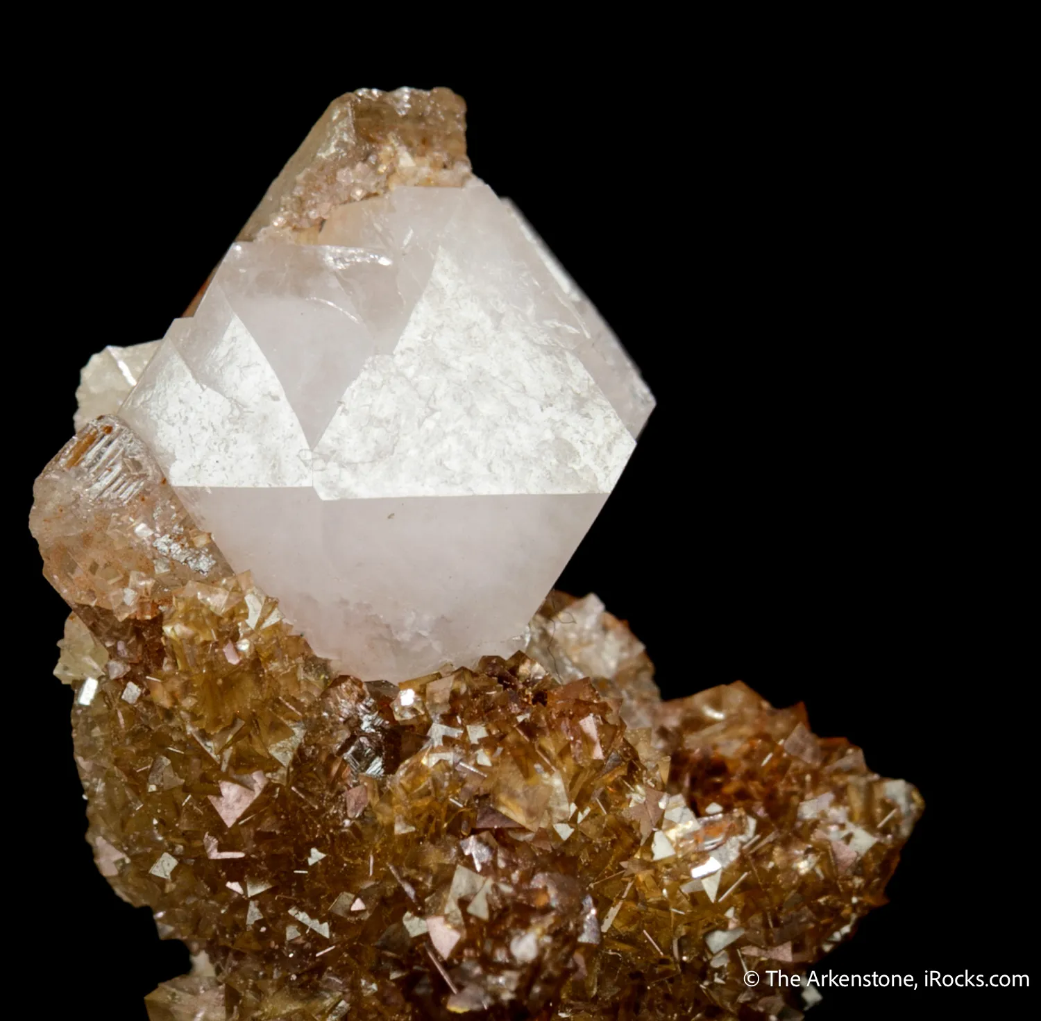 Tarnowitzite on Smithsonite, with Cerussite - image 6