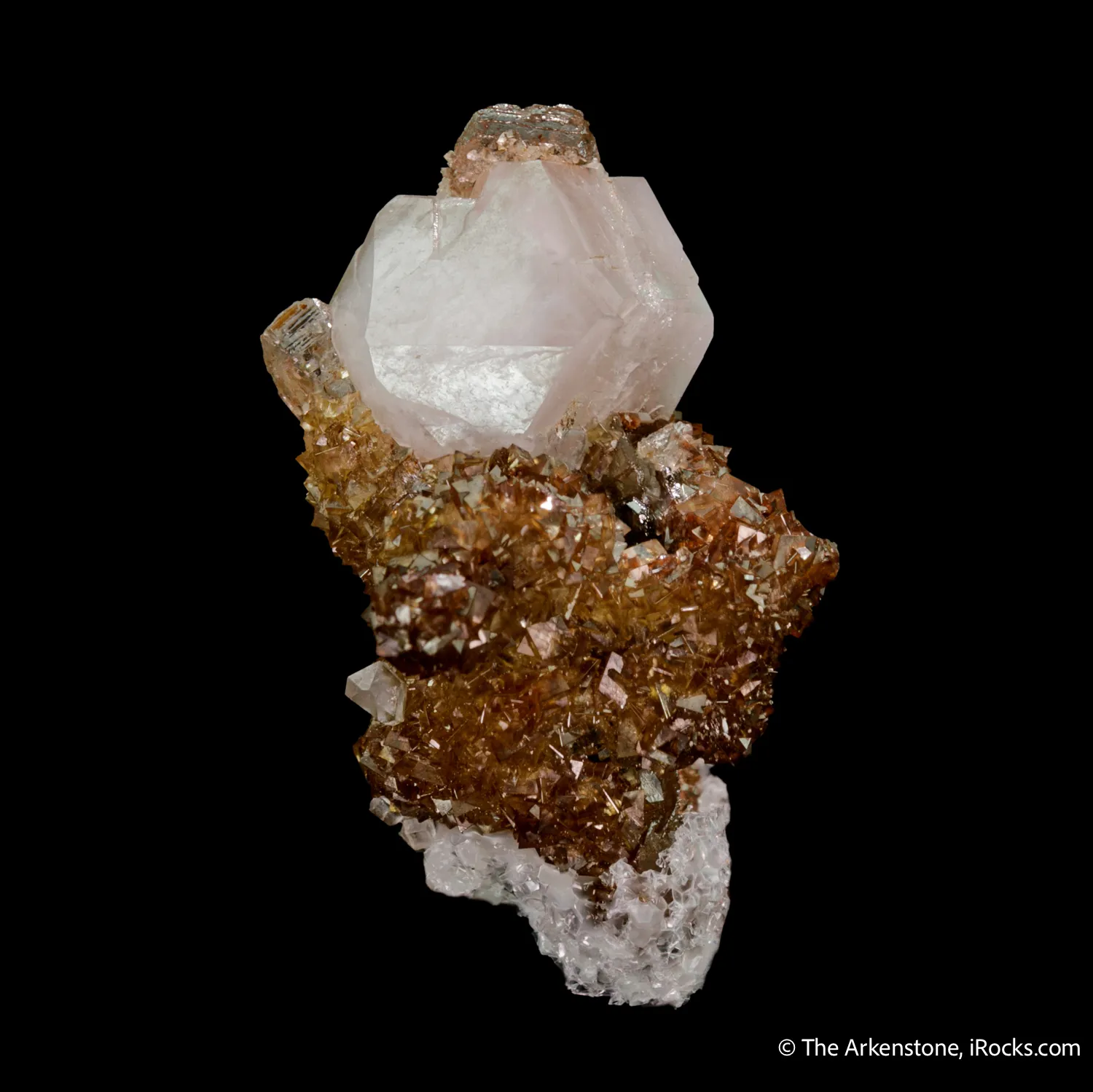 Tarnowitzite on Smithsonite, with Cerussite - image 8