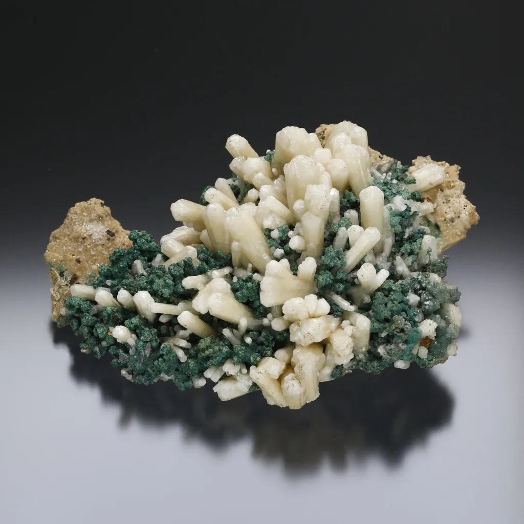 Tarnowitzite w/ Malachite image