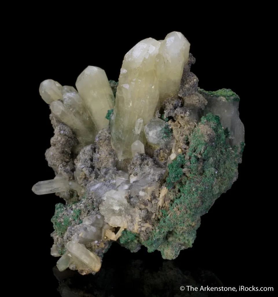 Tarnowitzite with Malachite - image 3