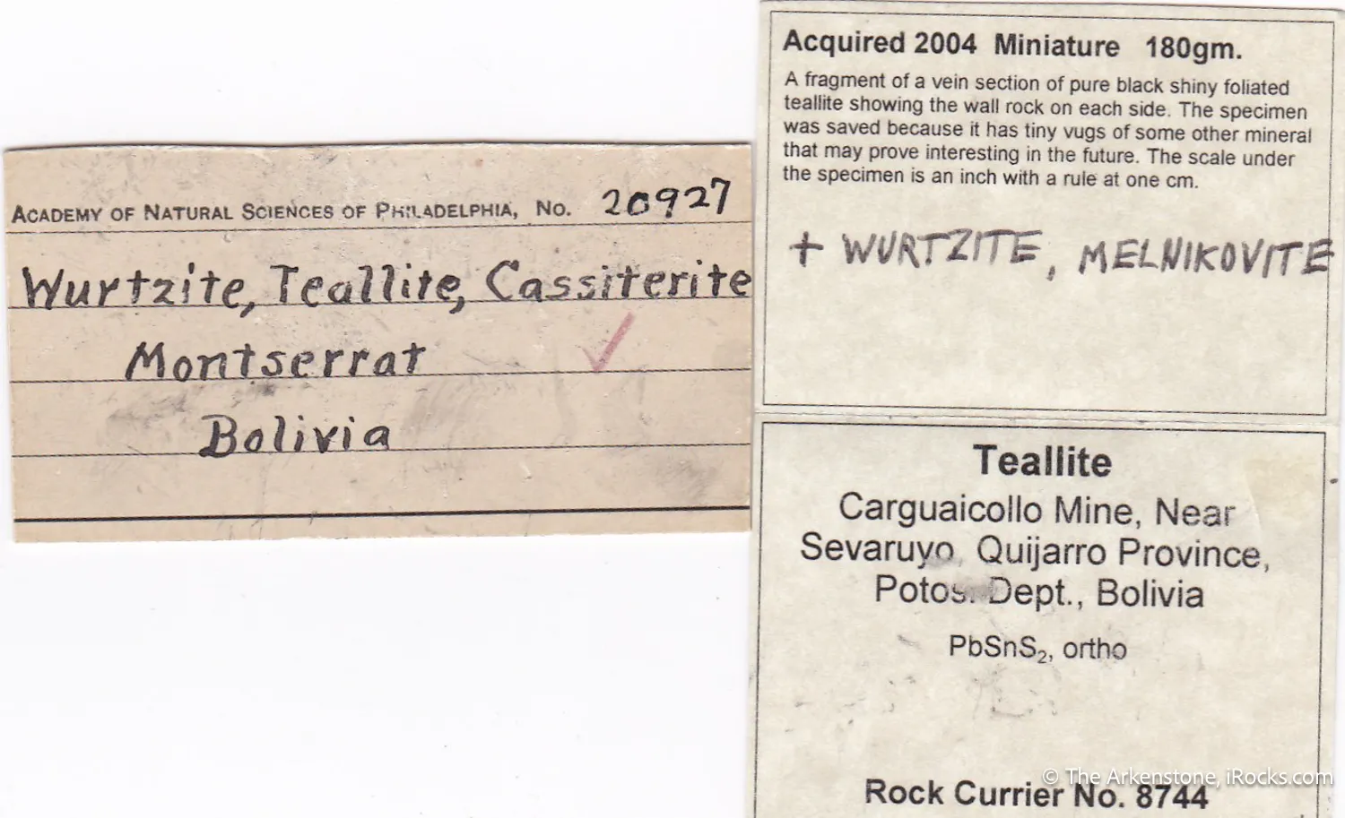 Teallite with Wurtzite & Cassiterite (early 1900s) - image 6