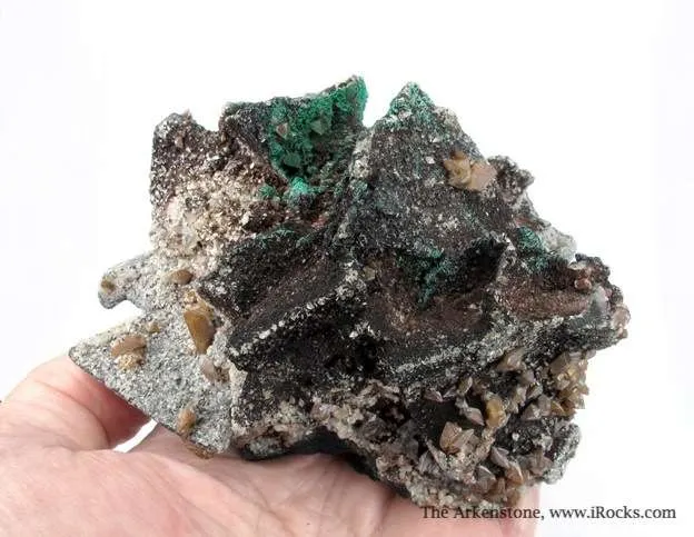 Tennantite With Wulfenite, Malachite, and Quartz - image 1