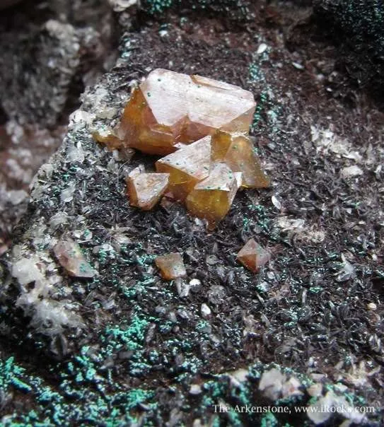 Tennantite With Wulfenite, Malachite, and Quartz - image 3