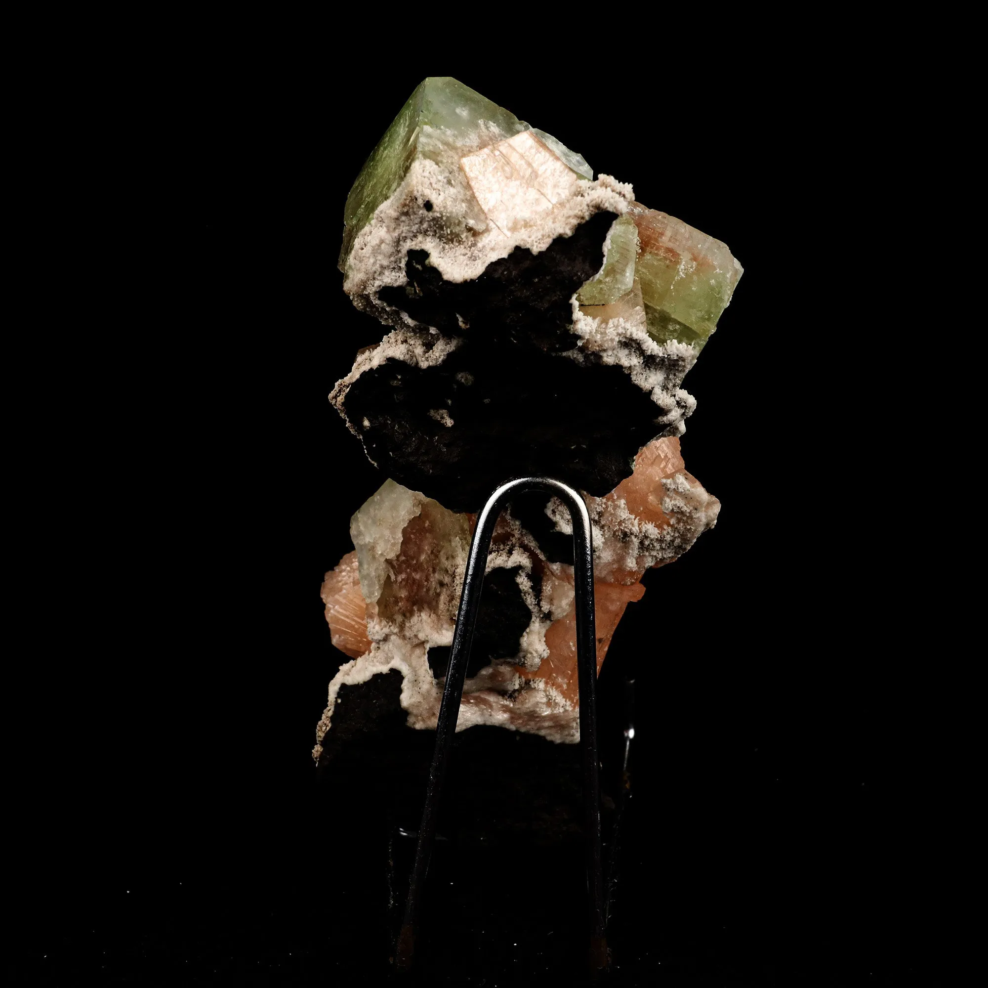 Terminated Green Apophyllite with Stilbite Natural Mineral Specimen - image 4