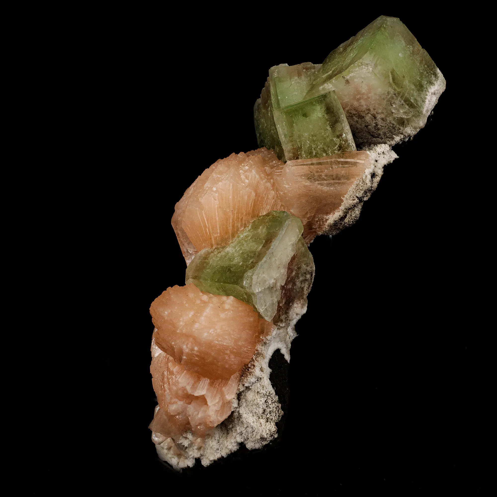 Terminated Green Apophyllite with Stilbite Natural Mineral Specimen - image 3