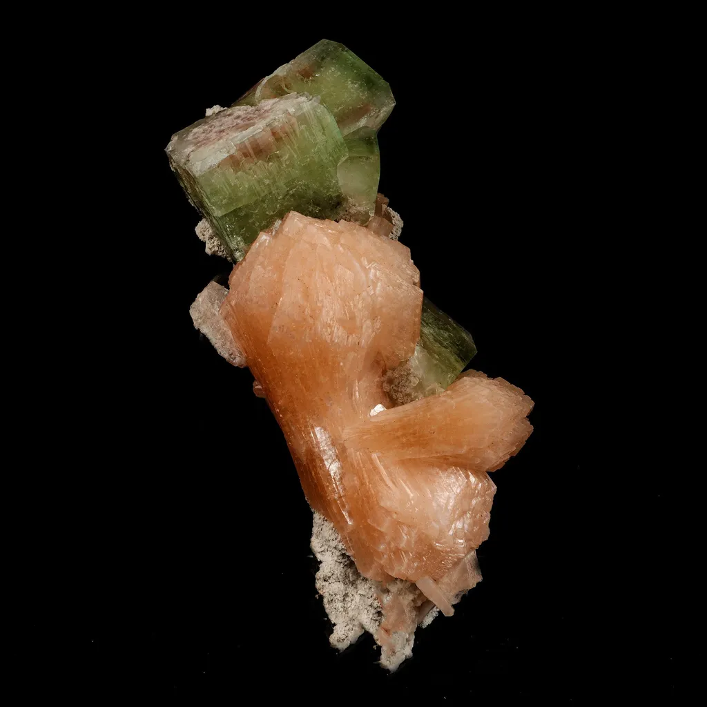 Terminated Green Apophyllite with Stilbite Natural Mineral Specimen - image 2