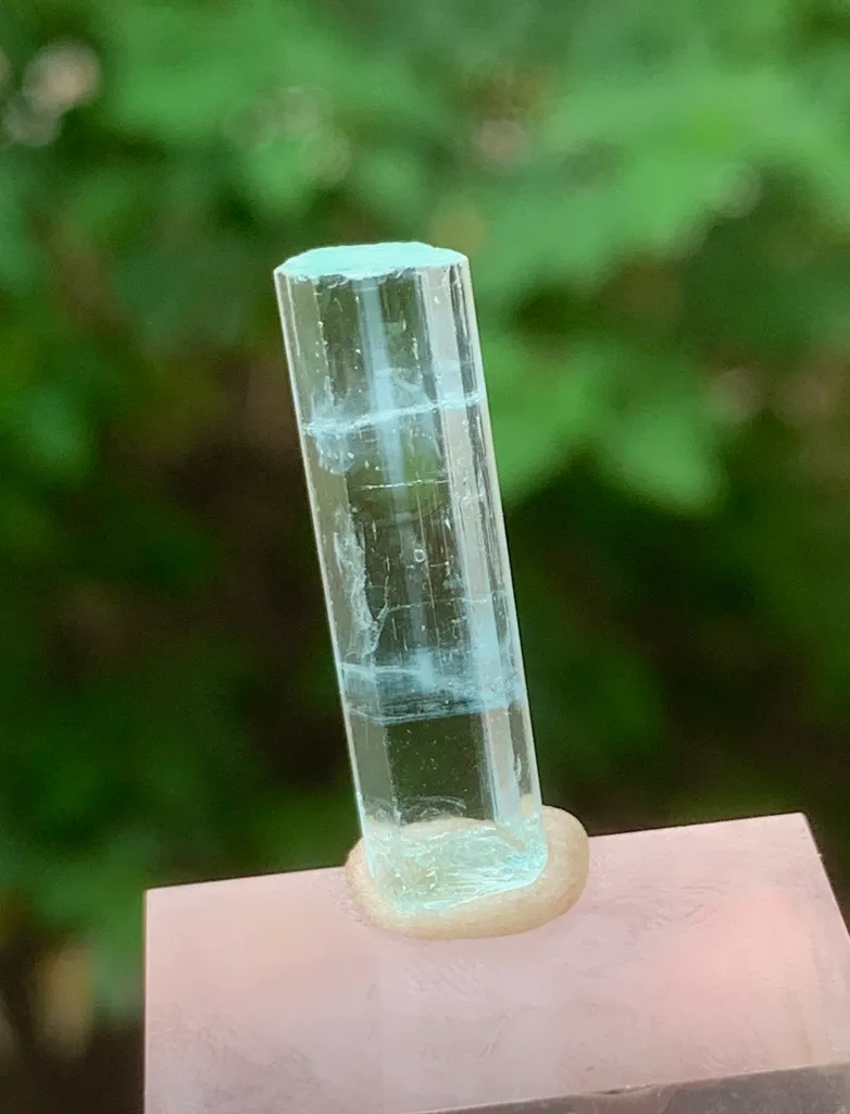 Terminated Visible DNA Helix Aquamarine Crystal From Shigar Pakistan - 2.45 Grams - image 2