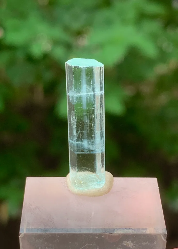 Terminated Visible DNA Helix Aquamarine Crystal From Shigar Pakistan - 2.45 Grams - image 3