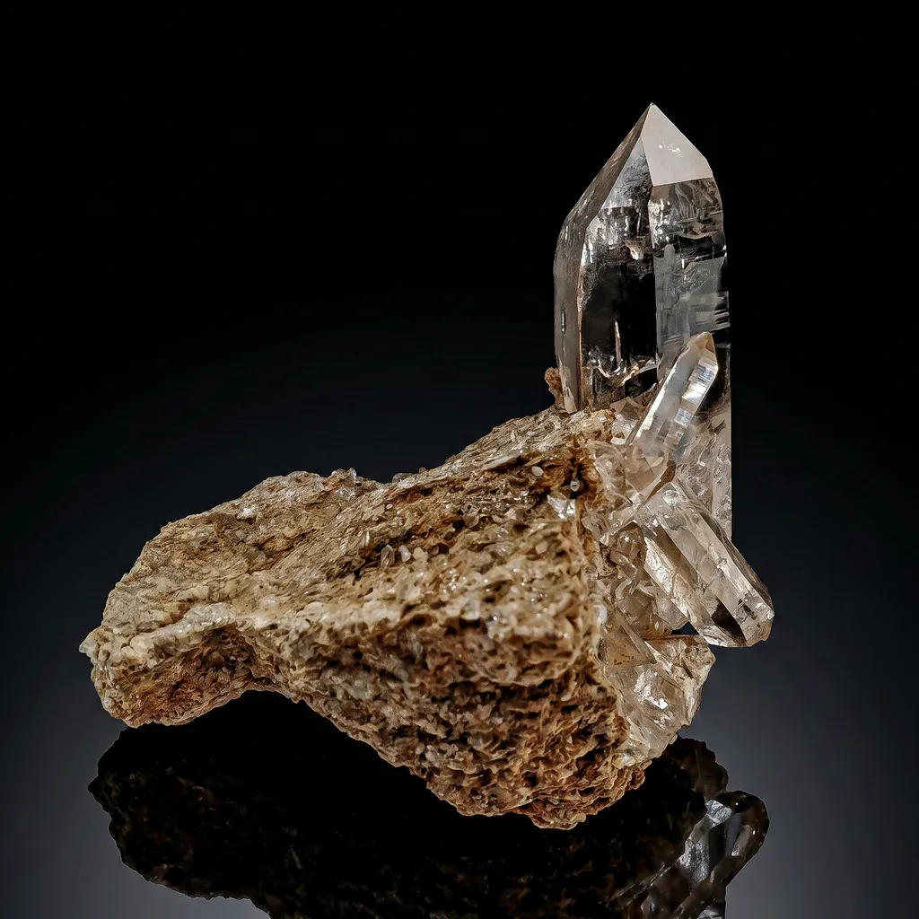 Tessiner Quartz on matrix - Hahsupi, Pakistan image