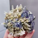 The Natural Purple Phantom Fluorite and Quartz coexist comes from Huanggangliang,Inner Mongolia 85*55*65MM - image 3