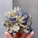 The Natural Purple Phantom Fluorite and Quartz coexist comes from Huanggangliang,Inner Mongolia 85*55*65MM - image 5