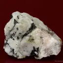 Thomasclarkite-(Y) (type locality) with Adamsite-(Y), and Aegirine on Albite - image 1
