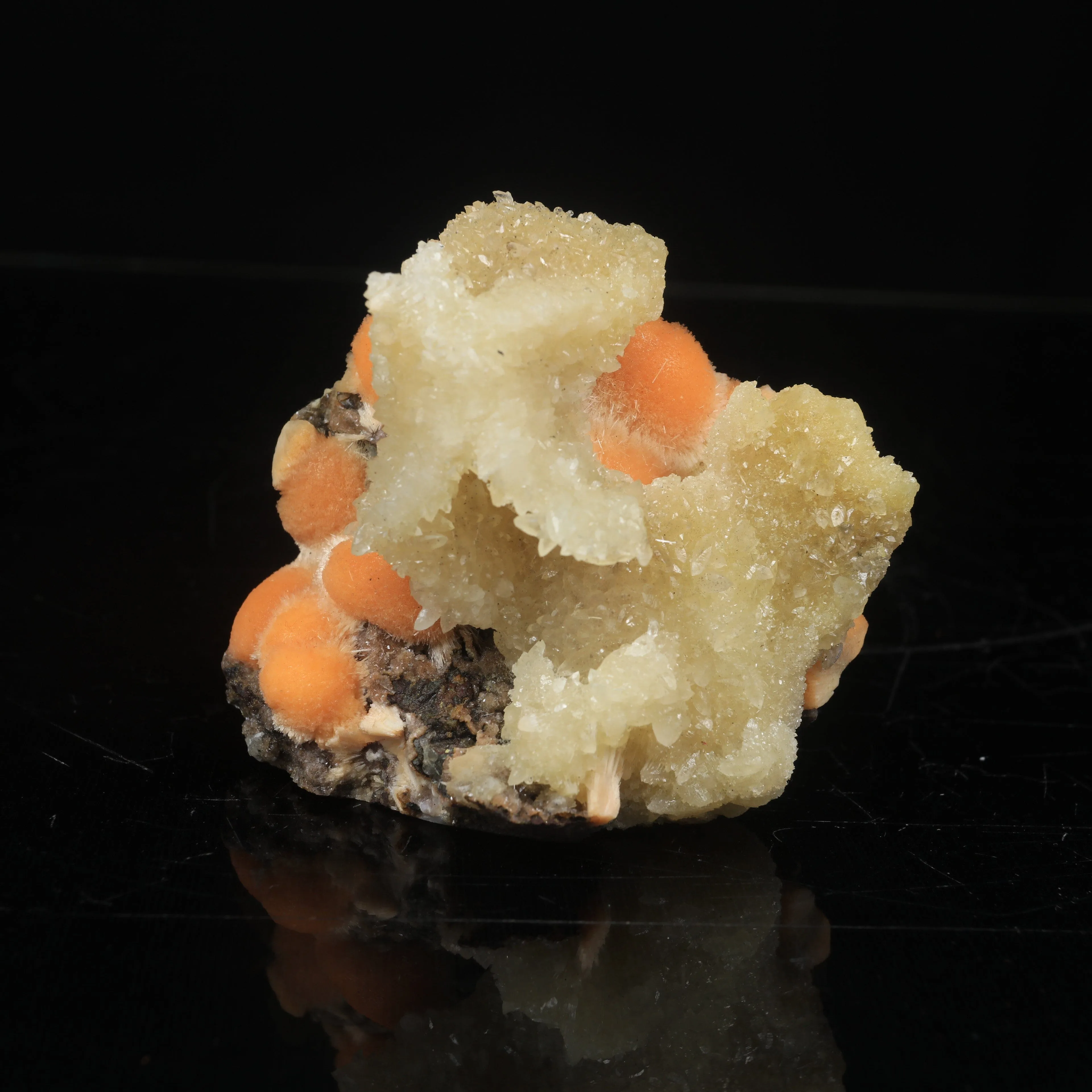 Thomsonite Orange Rare Find with Calcite Natural Mineral Specimen - image 2