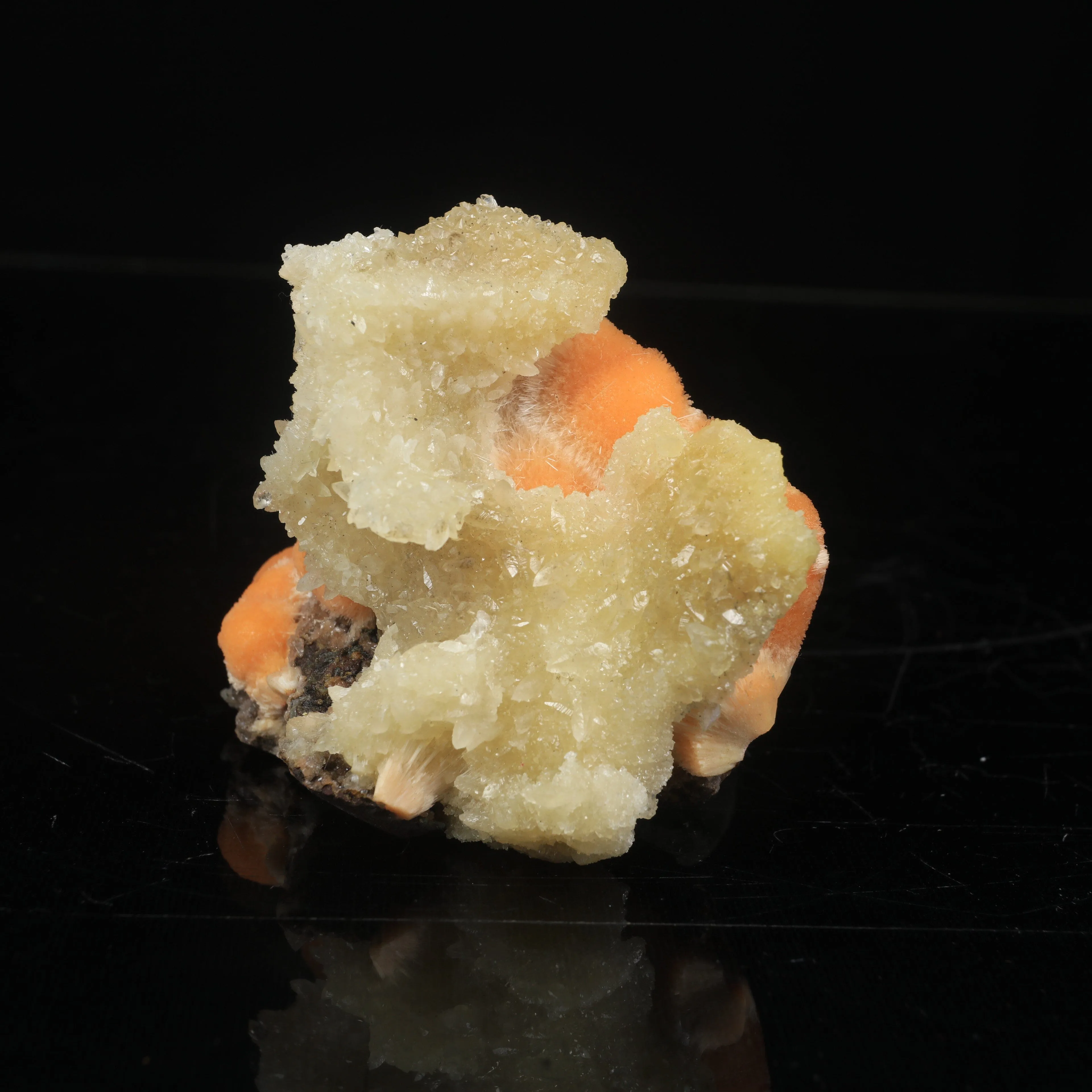 Thomsonite Orange Rare Find with Calcite Natural Mineral Specimen - image 3
