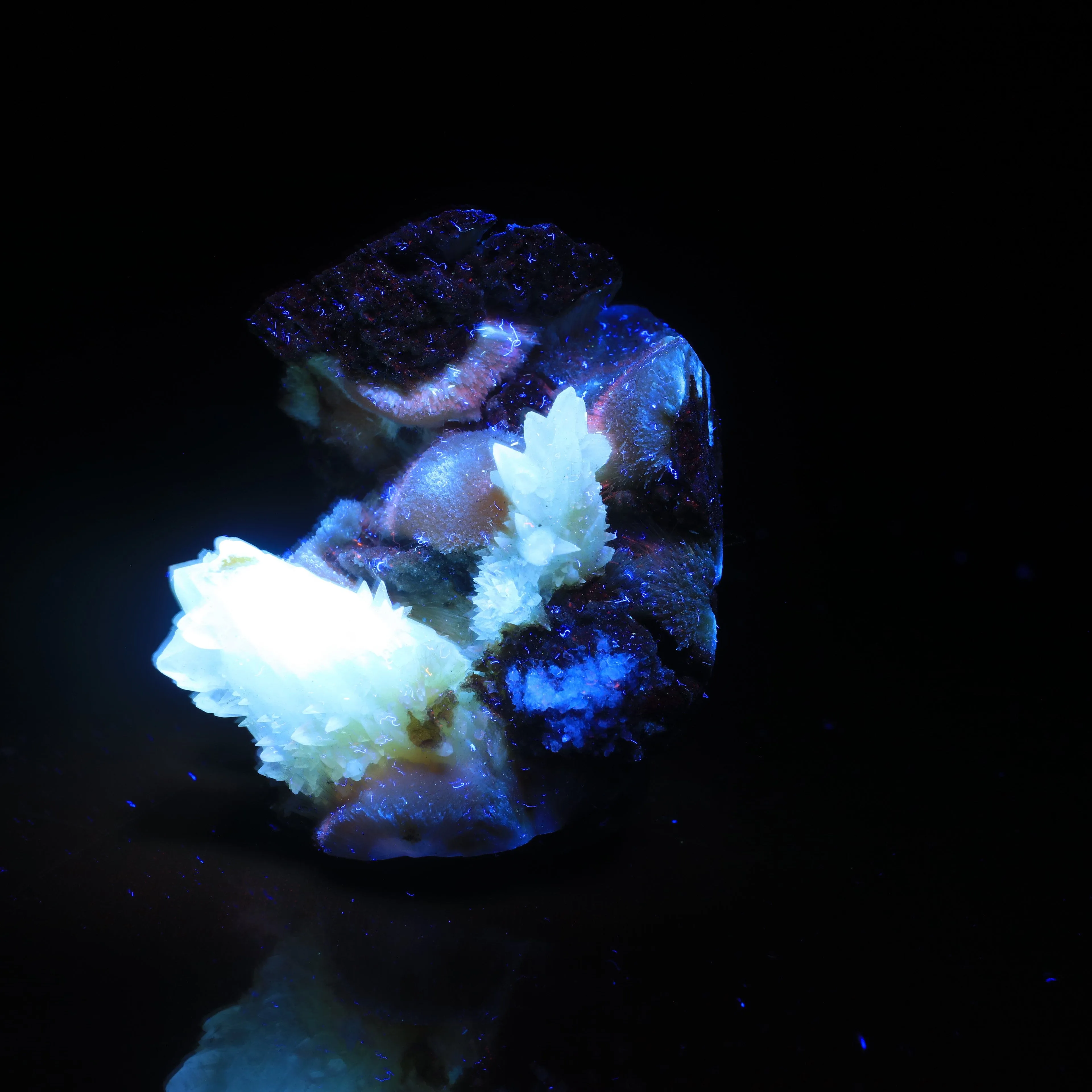 Thomsonite Orange Rare Find with Calcite Natural Mineral Specimen - image 6