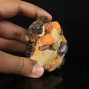 Thomsonite Orange Rare Find with Calcite Natural Mineral Specimen - image 4