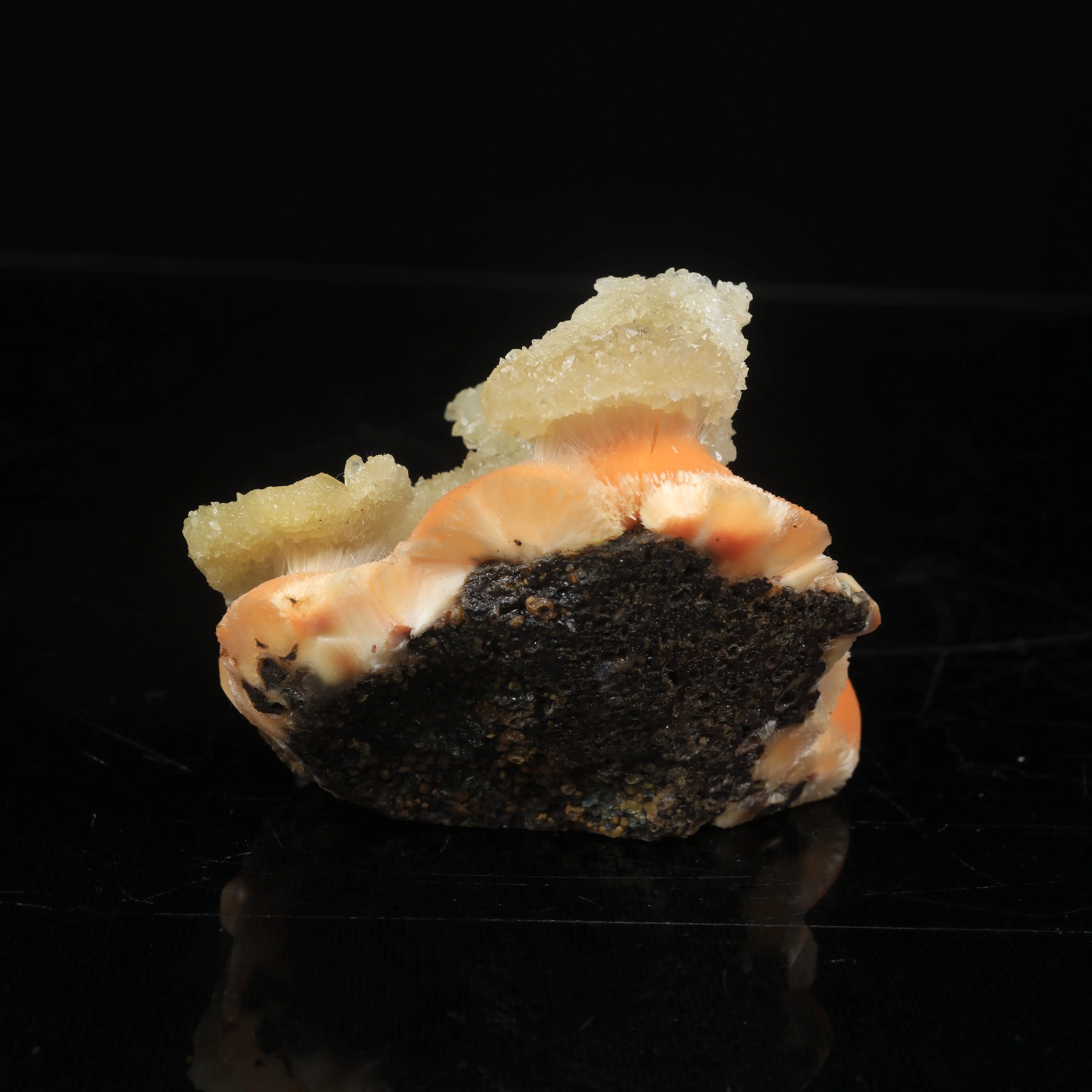 Thomsonite Orange Rare Find with Calcite Natural Mineral Specimen - image 5
