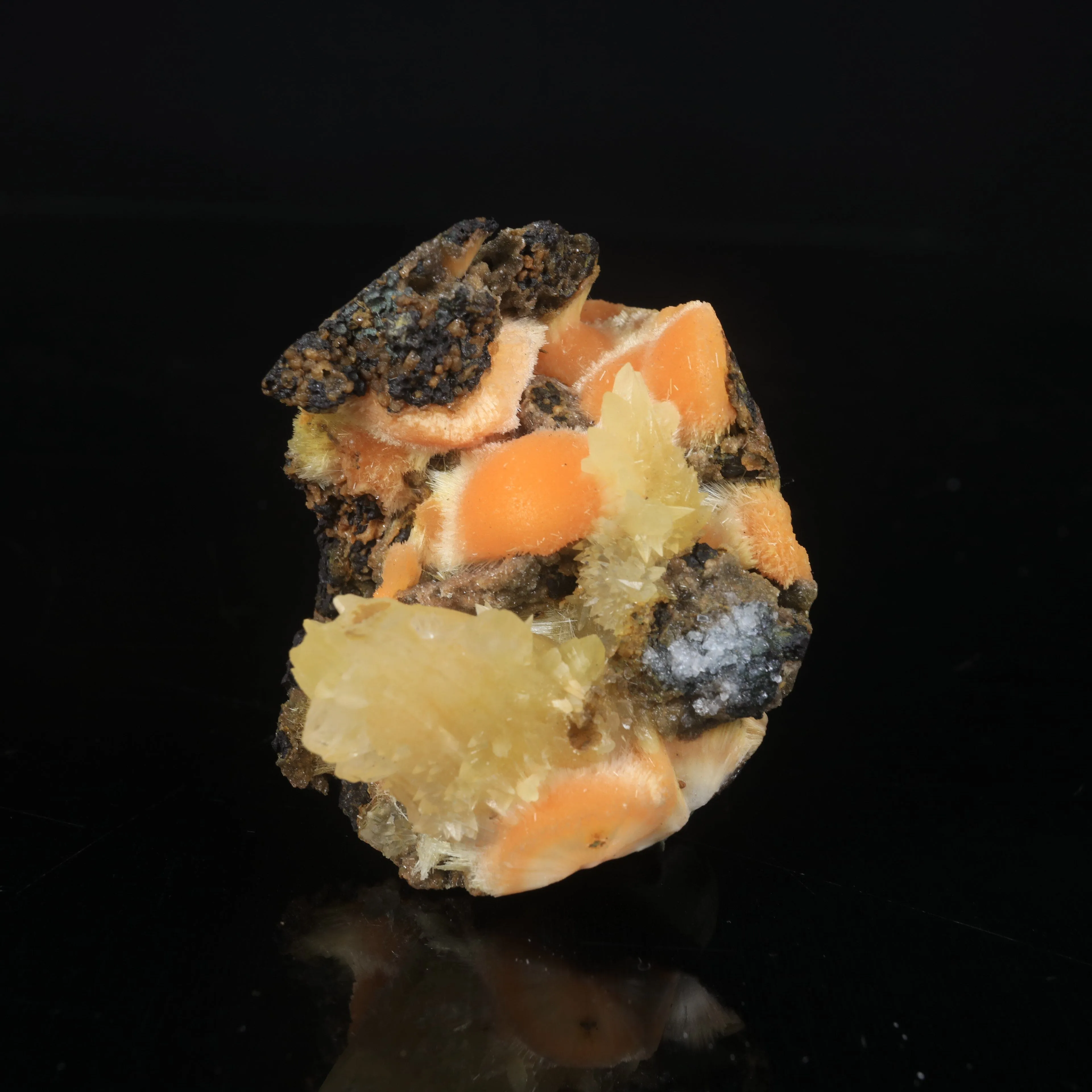 Thomsonite Orange Rare Find with Calcite Natural Mineral Specimen - image 2