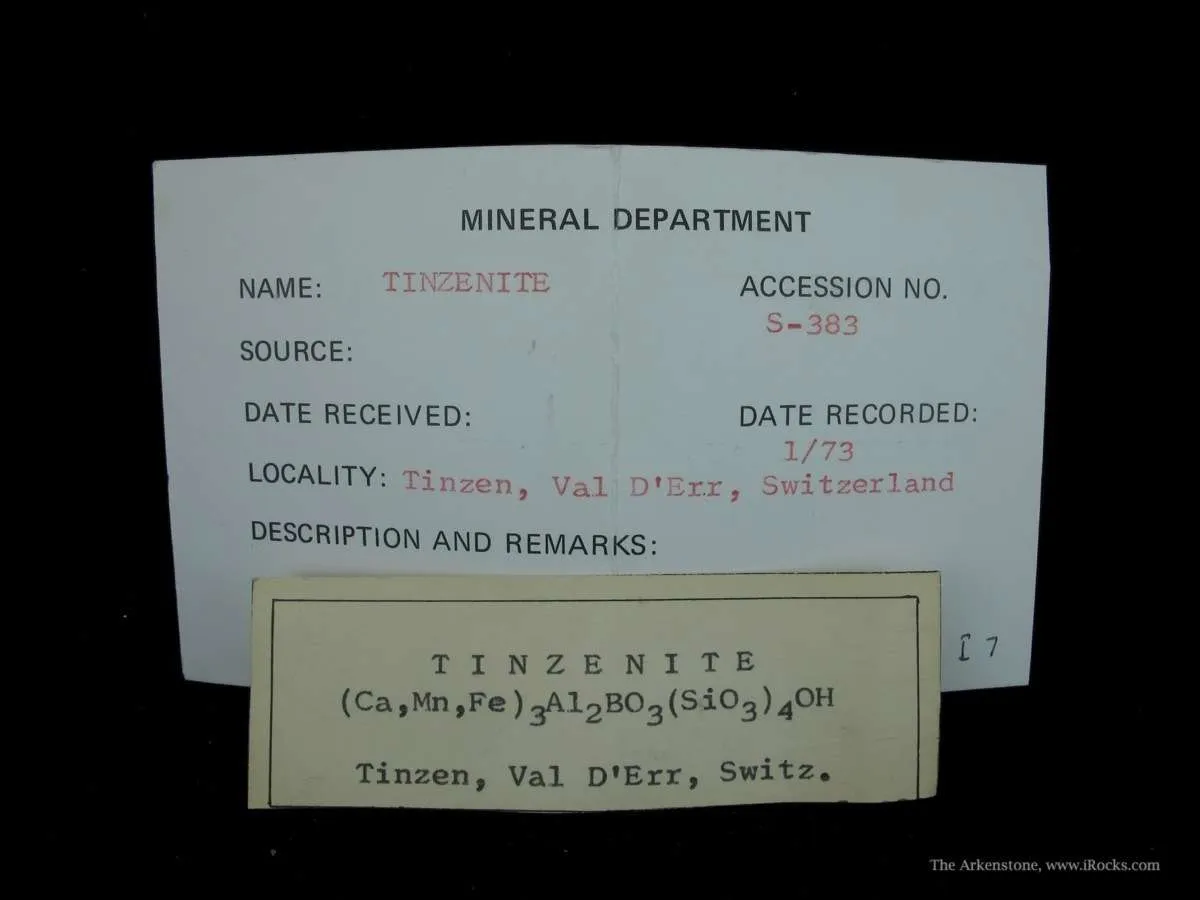 Tinzenite (Tl) in Calcite and Hematite - image 5