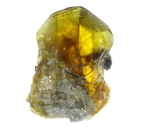 Titanite, Actinolite (Var: Byssolite) image