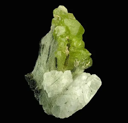 Titanite, Actinolite (Var: Byssolite), Adularia - image 1
