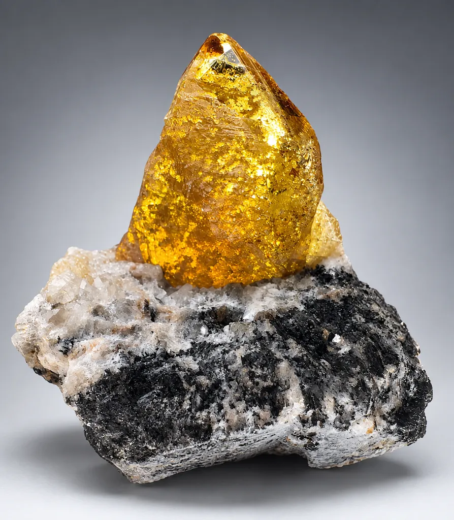 Titanite Sphene on matrix . image
