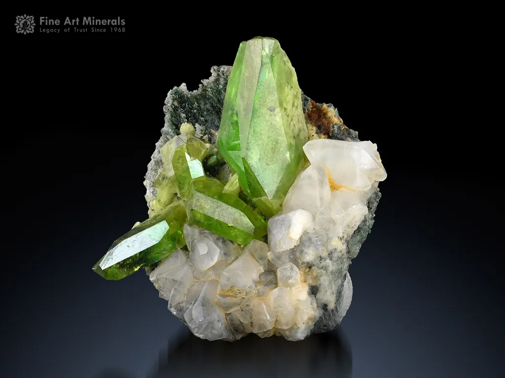 Titanite with Calcite on Matrix image