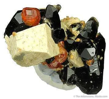 Tn 1081 - Spessartine With Smoky Quartz and Orthoclase image