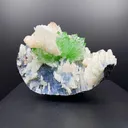Top Collector Apophyllite & Blue Chalcedony Zeolite Specimen | 4-in-1 Gemmy Green Apophyllite with Calcite & Stilbite | Jalgaon, India DK81 - image 1
