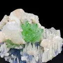 Top Collector Apophyllite & Blue Chalcedony Zeolite Specimen | 4-in-1 Gemmy Green Apophyllite with Calcite & Stilbite | Jalgaon, India DK81 - image 2