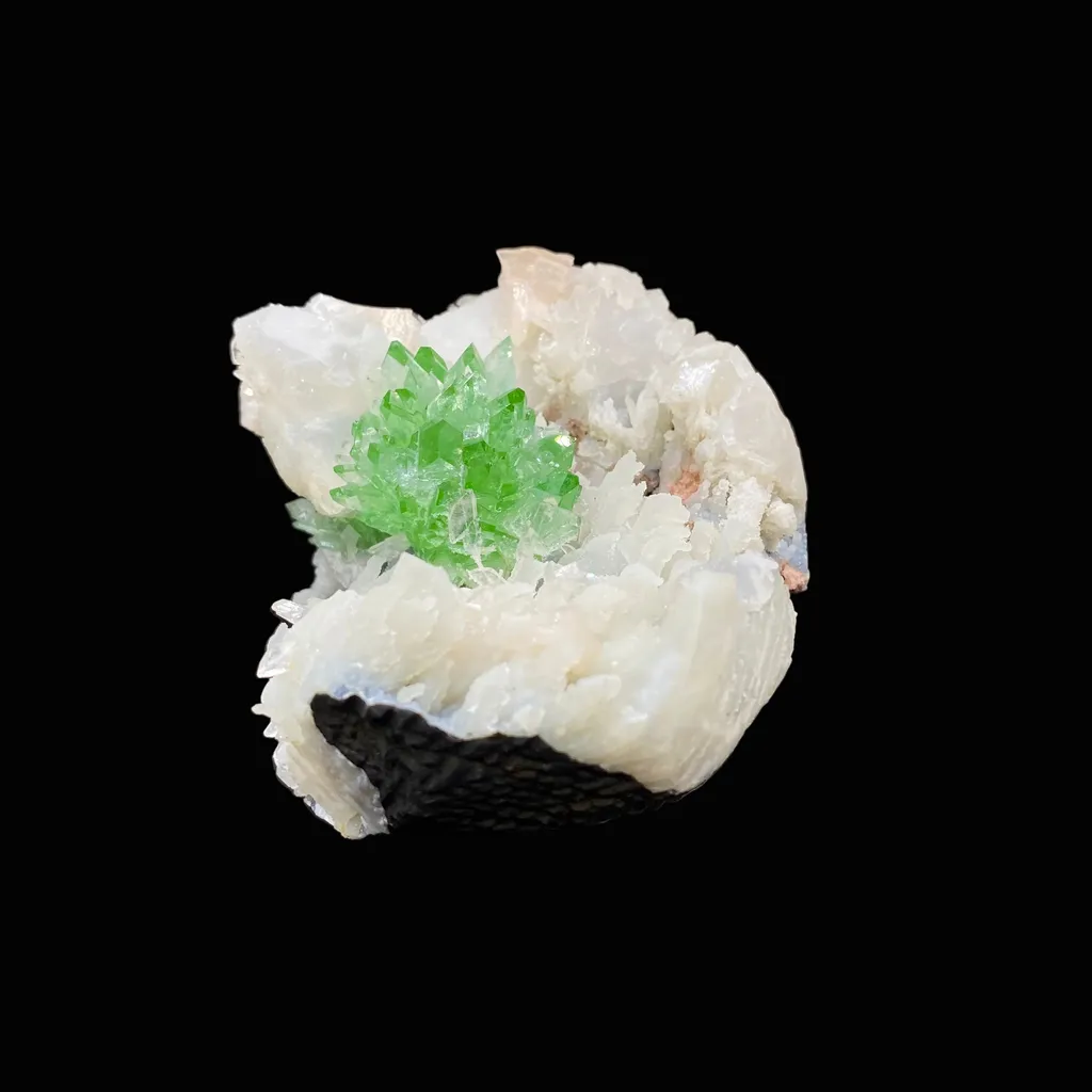 Top Collector Apophyllite & Blue Chalcedony Zeolite Specimen | 4-in-1 Gemmy Green Apophyllite with Calcite & Stilbite | Jalgaon, India DK81 - image 4