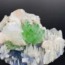 Top Collector Apophyllite & Blue Chalcedony Zeolite Specimen | 4-in-1 Gemmy Green Apophyllite with Calcite & Stilbite | Jalgaon, India DK81 - image 2