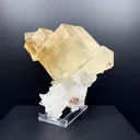 Top Collector Conjoined Gemmy Calcite Crystals on Clear Apophyllite – Jalgaon, India Natural Zeolite Specimen DK83 - image 5