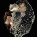 Top-Notch Gemmy Champagne Calcite with Stilbite on Black Chalcedony | Indian Zeolite Specimen – Jalgaon DK86 - image 4