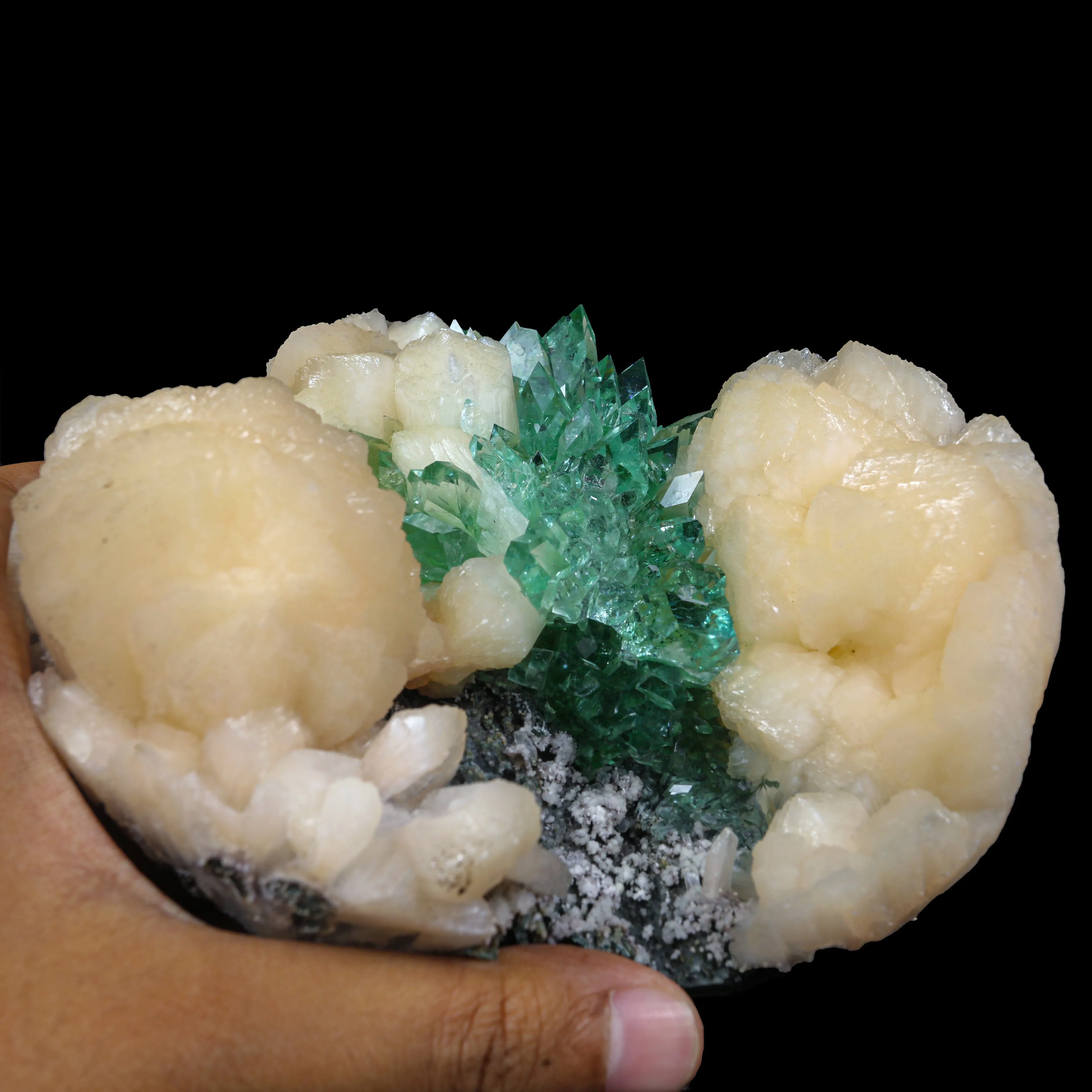 Top Rare Green Floral Apophyllite with Stilbite Natural Mineral Specimen USA - image 8
