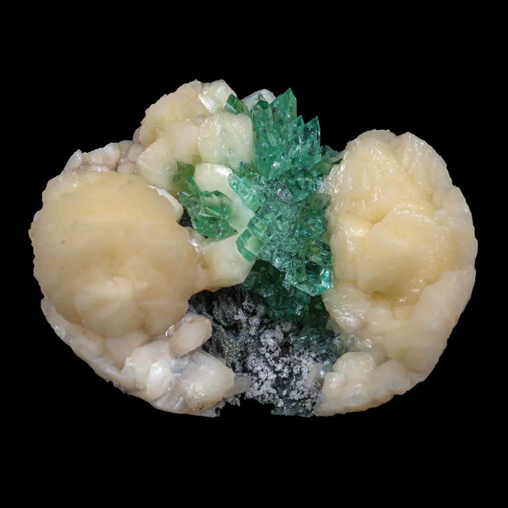 Top Rare Green Floral Apophyllite with Stilbite Natural Mineral Specimen USA image