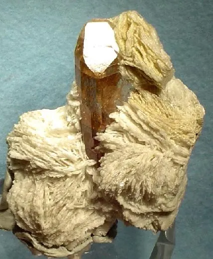 Topaz, Albite (Var: Cleavelandite), Quartz (Var: Smoky Quartz) image