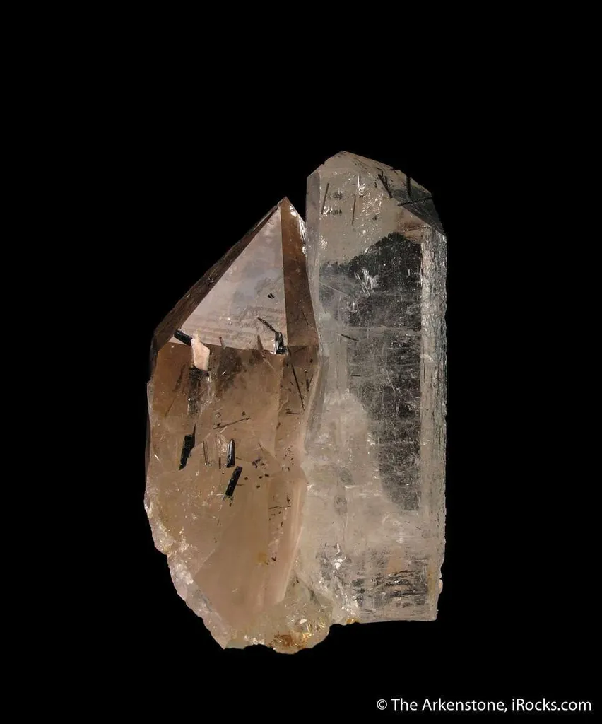 Topaz and Smoky Quartz, with Schorl inclusions image