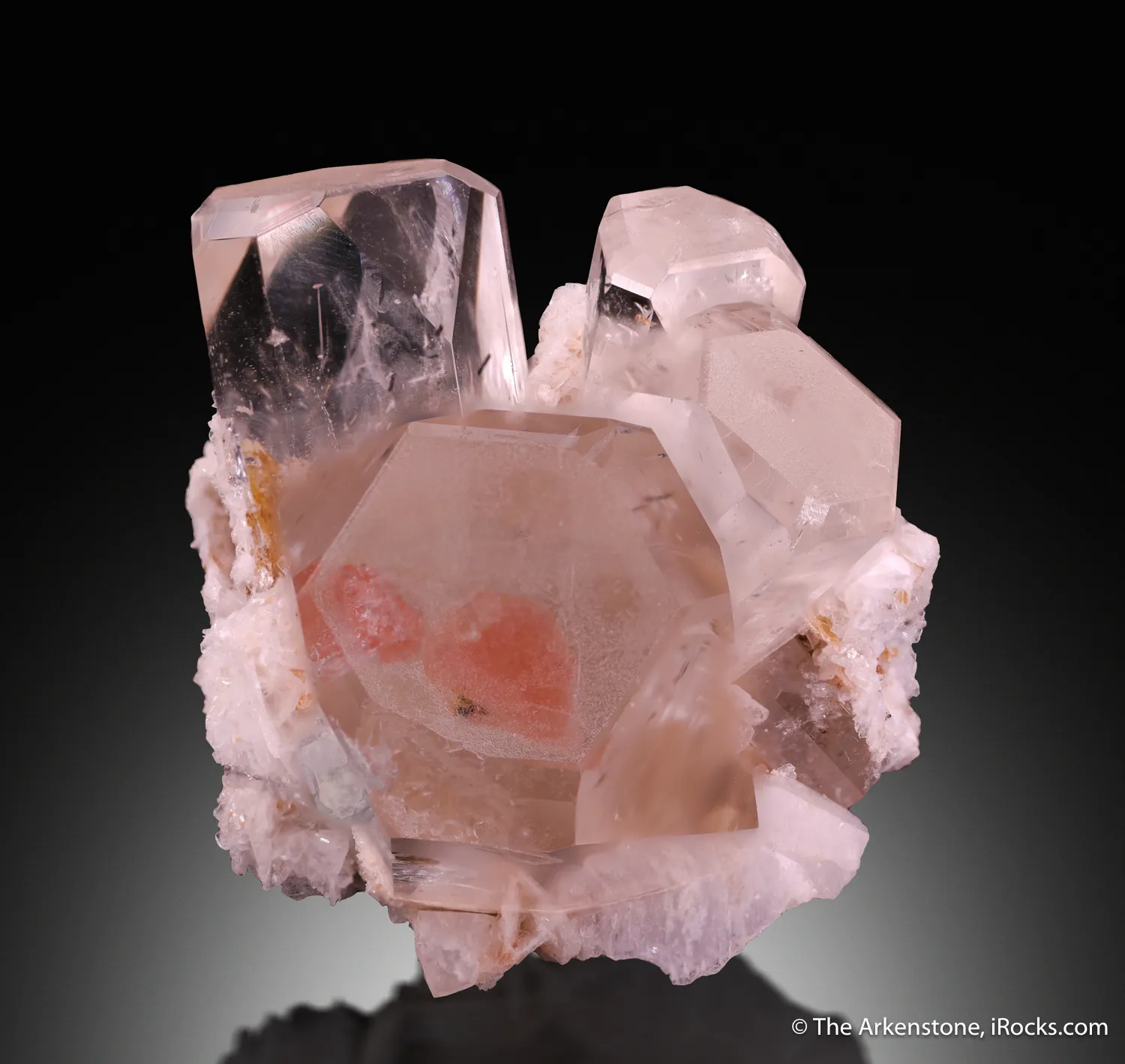 Topaz on Albite with Fluorite and Vaerynynite inclusions - image 4